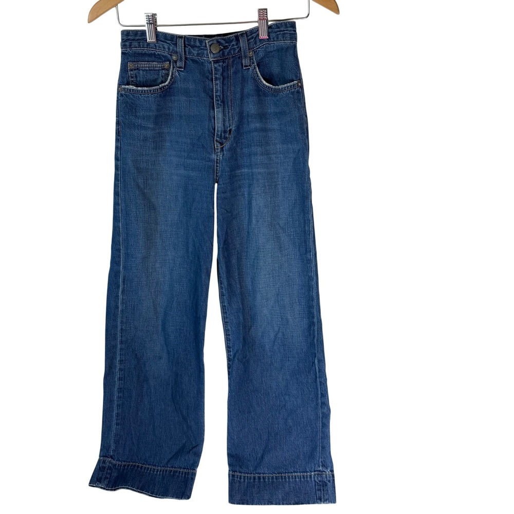 Lovers + Friends‎ High Rise Wide Leg Denim Jeans Medium Wash Blue